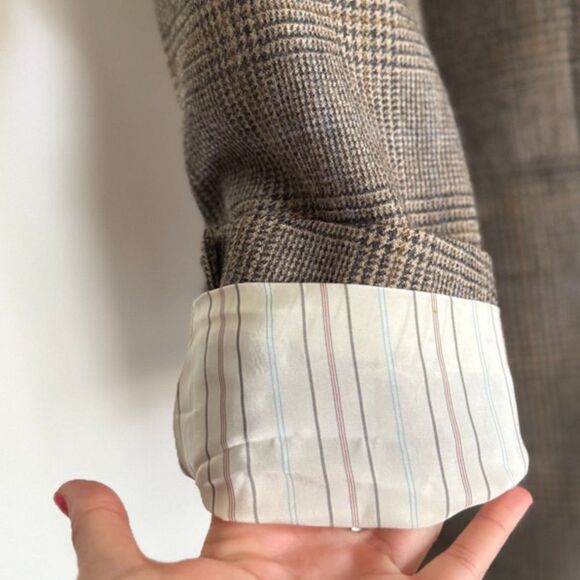 Lauren Ralph Lauren Oversized Boyfriend Wool Blazer | Glen Plaid 100% Lambswool - Picture 13 of 14